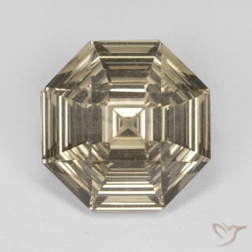 6.28ct Natural Castanho amarelo claro Quartzo Fumê, Corte Esmeralda, VVS