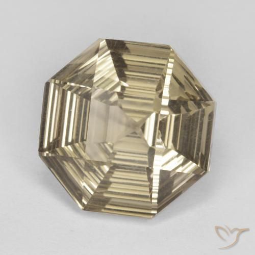 Quartzo Fumê Castanho amarelo claro Natural 6.28ct, Corte Octógono / Esmeralda, VVS