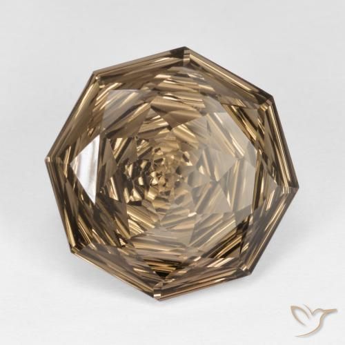 Quartzo Fumê Castanho Médio-Claro Natural 10.67ct, Corte Octógono / Esmeralda, VVS