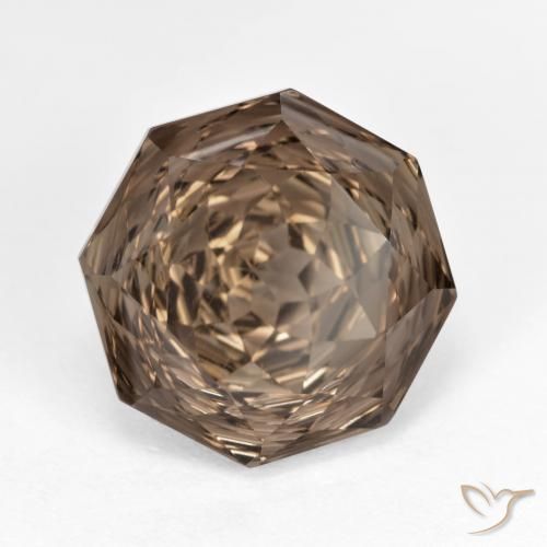 Quartzo Fumê Hickory Brown Natural 7.14ct, Corte Octógono / Esmeralda, VVS