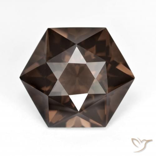 Quartzo Fumê Corte Hexagonal 10,76 ct, 16 x 14 mm Do Brasil, Photo A