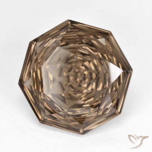 Quartzo Fumê Marrom Quente Natural 8.80ct, Corte Octógono / Esmeralda, VVS