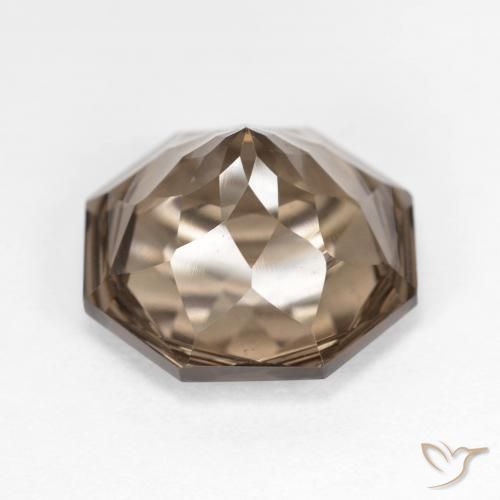 Quartzo Fumê Marrom Quente Natural 8.80ct, Corte Octógono / Esmeralda, VVS