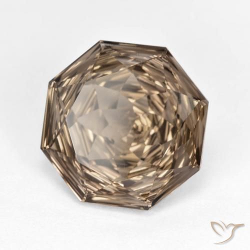 Quartzo Fumê Castanho médio Natural 5.46ct, Corte Octógono / Esmeralda, VVS