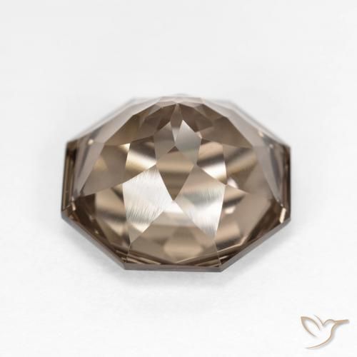Quartzo Fumê Castanho médio Natural 5.46ct, Corte Octógono / Esmeralda, VVS