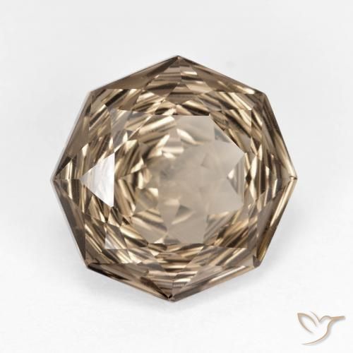 Quartzo Fumê Marrom Quente Natural 5.76ct, Corte Octógono / Esmeralda, VVS