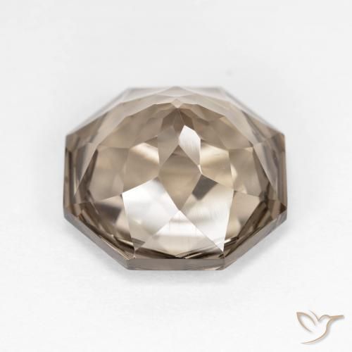 Quartzo Fumê Marrom Quente Natural 5.76ct, Corte Octógono / Esmeralda, VVS