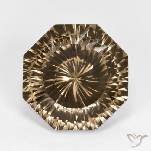 9.62ct Natural Castanho Médio-Claro Quartzo Fumê, Corte Esmeralda, VVS