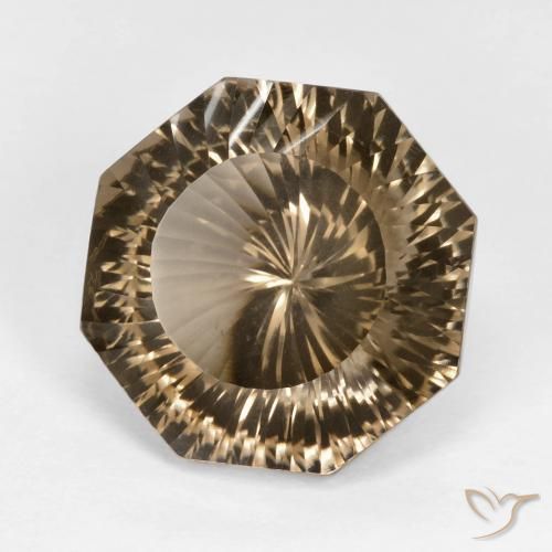 Quartzo Fumê Castanho Médio-Claro Natural 9.62ct, Corte Octógono / Esmeralda, VVS
