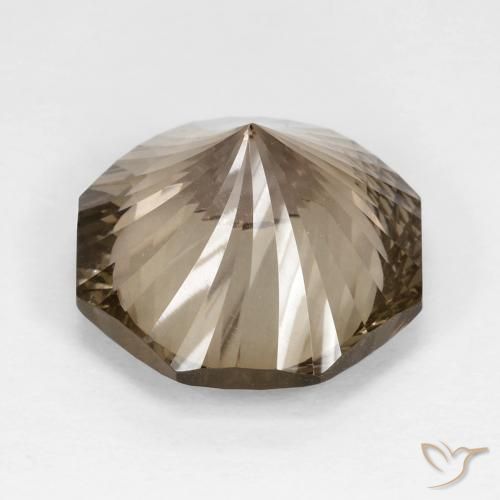 Quartzo Fumê Castanho Médio-Claro Natural 9.62ct, Corte Octógono / Esmeralda, VVS