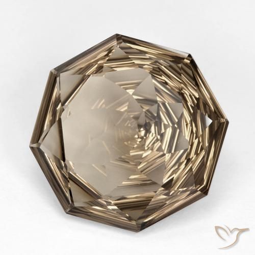 Quartzo Fumê Castanho Médio-Claro Natural 12.25ct, Corte Octógono / Esmeralda, VVS