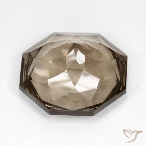 Quartzo Fumê Castanho Médio-Claro Natural 12.25ct, Corte Octógono / Esmeralda, VVS