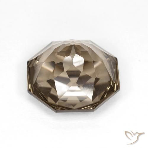 Quartzo Fumê Moca claro Natural 5.74ct, Corte Octógono / Esmeralda, VVS