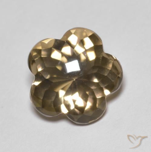 Quartzo Fumê Castanho Médio-Claro Natural 4.55ct, Flor cortada, Transparente