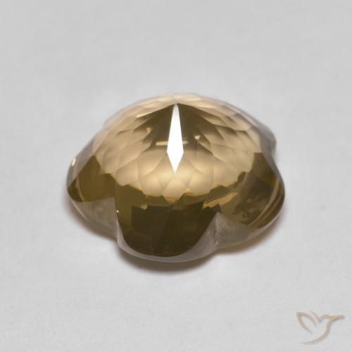 Quartzo Fumê Castanho Médio-Claro Natural 4.55ct, Flor cortada, Transparente
