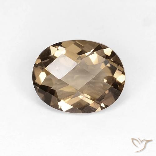 2.45ct Natural Mocha Marrom Quartzo Fumê, oval, VVS-VS