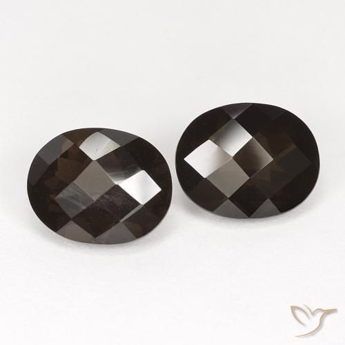Pedras preciosas de Quartzo Fumê Marrom escuro natural de 5.19 ct, oval, VVS-VS