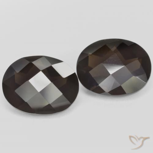 Pedras preciosas de Quartzo Fumê Marrom escuro natural de 4.84 ct, oval, VVS