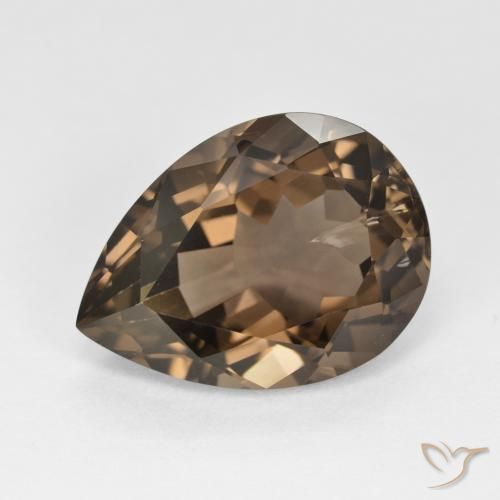 Quartzo Fumê Marrom claro Natural 6.54ct, Formato de pêra, VS