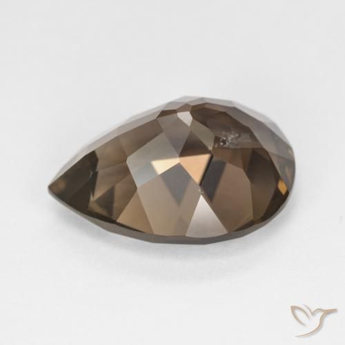 Quartzo Fumê Marrom claro Natural 6.54ct, Formato de pêra, VS
