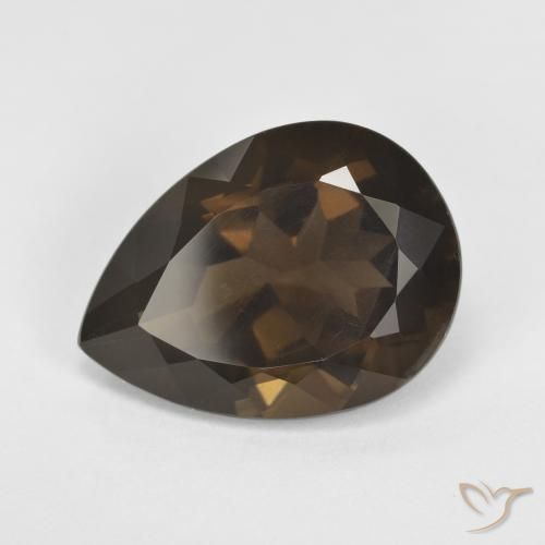Quartzo Fumê Chocolate marrom Natural 5.95ct, Formato de pêra, VS