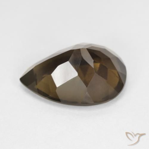 Quartzo Fumê Chocolate marrom Natural 5.95ct, Formato de pêra, VS