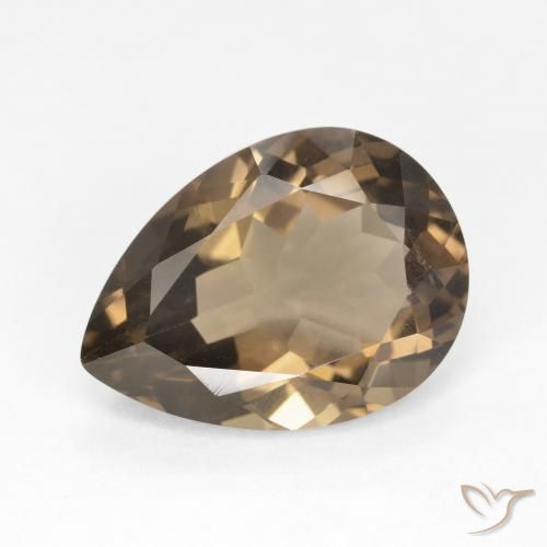 6.31ct Natural Medium Light-Brown Quartzo Fumê, Formato de pêra, VVS-VS