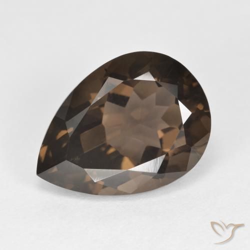 6.35ct Natural Hickory Brown Quartzo Fumê, Formato de pêra, VVS-VS
