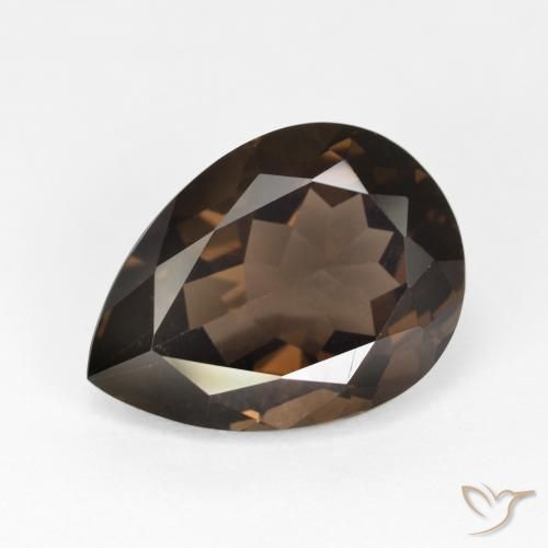 Quartzo Fumê Chocolate marrom Natural 6.58ct, Formato de pêra, VVS