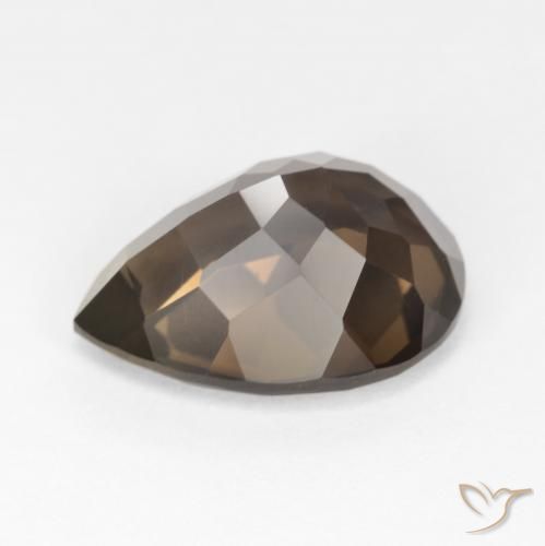 Quartzo Fumê Chocolate marrom Natural 6.58ct, Formato de pêra, VVS