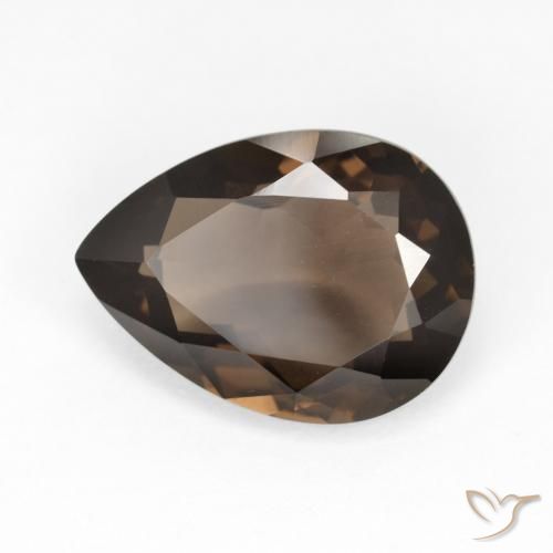 Quartzo Fumê Marrom Natural 6.04ct, Formato de pêra, VVS
