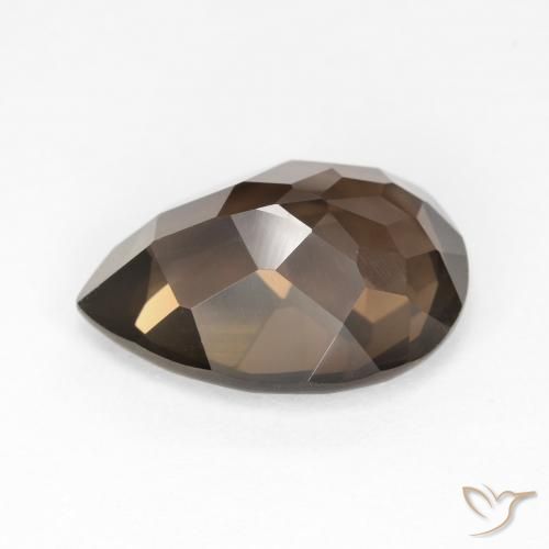 Quartzo Fumê Marrom Natural 6.04ct, Formato de pêra, VVS
