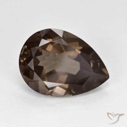Quartzo Fumê Gingerbread Marrom Natural 6.21ct, Formato de pêra, VVS