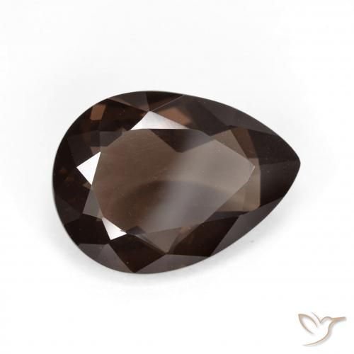 Quartzo Fumê Marrom Natural 5.36ct, Formato de pêra, VVS