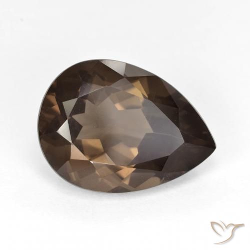 6.12ct Natural Marrom Quente Quartzo Fumê, Formato de pêra, VVS-VS