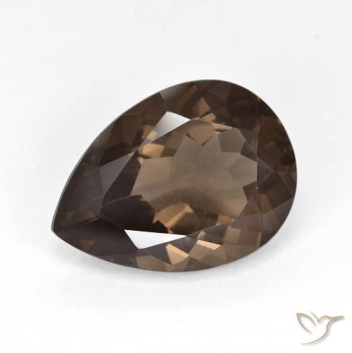 Quartzo Fumê Marrom Quente Natural 6.12ct, Formato de pêra, VVS-VS