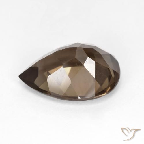 Quartzo Fumê Marrom Quente Natural 6.12ct, Formato de pêra, VVS-VS