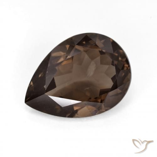6.34ct Natural Marrom escuro Quartzo Fumê, Formato de pêra, VS