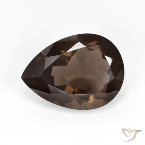 6.01ct Natural Marrom escuro Quartzo Fumê, Formato de pêra, VVS