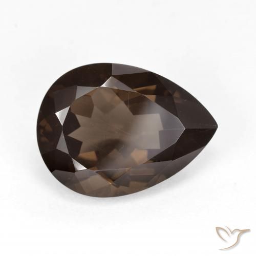 Quartzo Fumê Marrom escuro Natural 6.01ct, Formato de pêra, VVS