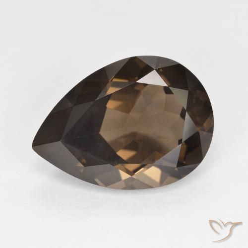 5.68ct Natural Umber Brown Quartzo Fumê, Formato de pêra, VVS