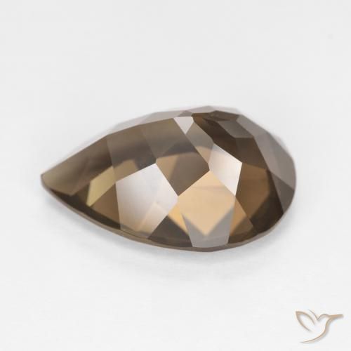 Quartzo Fumê Umber Brown Natural 5.68ct, Formato de pêra, VVS