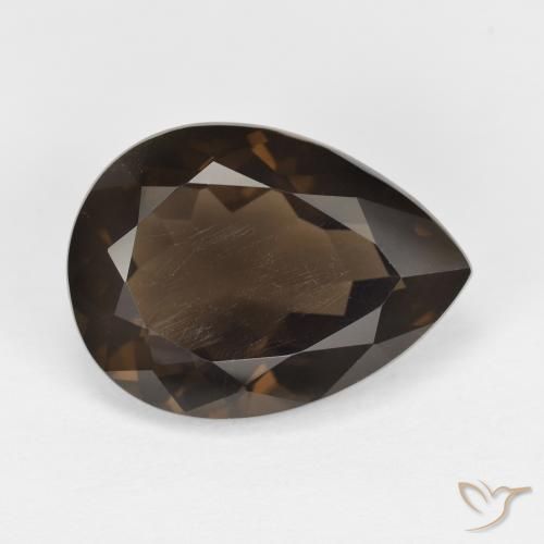 6.11ct Natural Marrom Quartzo Fumê, Formato de pêra, VVS