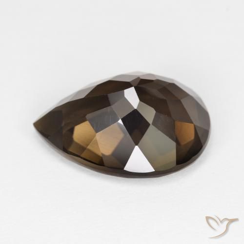 Quartzo Fumê Marrom Natural 6.11ct, Formato de pêra, VVS