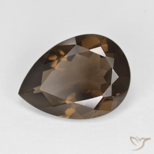5.67ct Natural Marrom escuro Quartzo Fumê, Formato de pêra, VVS
