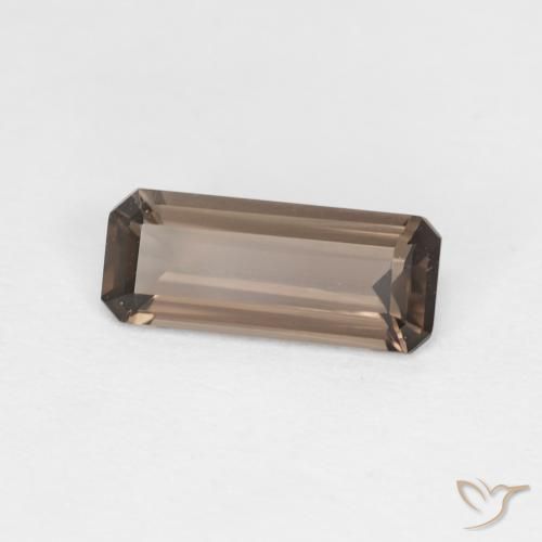 0.86ct Natural Medium Dark-Brown Quartzo Fumê, Corte Esmeralda, VVS