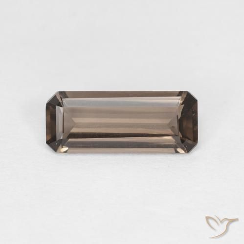 Quartzo Fumê Medium Dark-Brown Natural 0.86ct, Corte Octógono / Esmeralda, VVS