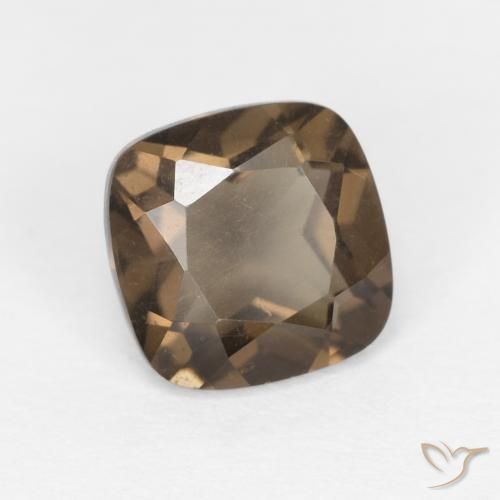Quartzo Fumê Marrom claro Natural 0.90ct, Almofada, VVS-VS