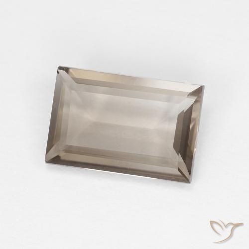 1.36ct Natural Marrom Neutro Claro Quartzo Fumê, baguete, VVS