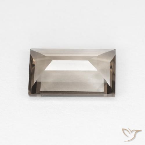 Quartzo Fumê Marrom Neutro Claro Natural 1.36ct, baguete, VVS